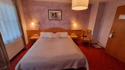 Ein Bett oder Betten in einem Zimmer der Unterkunft Hotel Pension Geiger