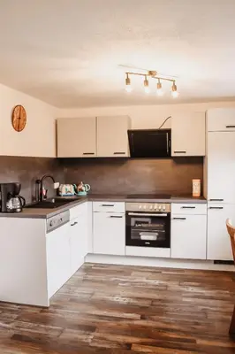 Küche/Küchenzeile in der Unterkunft Ferienwohnung am Gruberbach