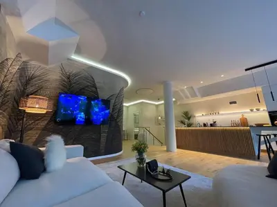 Ein Sitzbereich in der Unterkunft Luxuriöses Loft mit großer Sonnenterrasse & Sauna