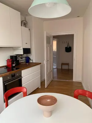 Küche/Küchenzeile in der Unterkunft Charmante Stadtwohnung im Textilviertel