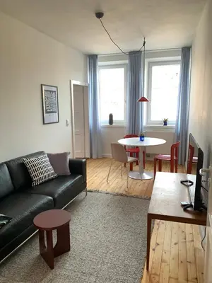 Ein Sitzbereich in der Unterkunft Charmante Stadtwohnung im Textilviertel