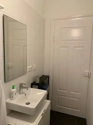 Ein Badezimmer in der Unterkunft Charmante Stadtwohnung im Textilviertel