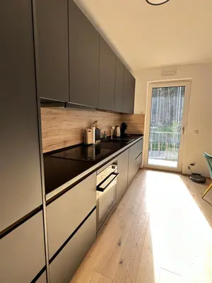 Küche/Küchenzeile in der Unterkunft Waldblick Wohnung