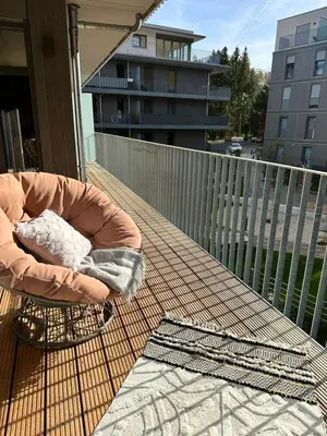 Ein Balkon oder eine Terrasse in der Unterkunft Waldblick Wohnung