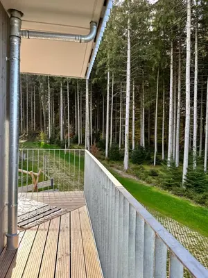 Ein Garten an der Unterkunft Waldblick Wohnung
