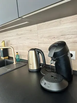 Küche/Küchenzeile in der Unterkunft Waldblick Wohnung