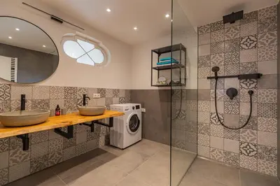 Ein Badezimmer in der Unterkunft Mucklschlupf Ferienwohnung im Garmischer Zentrum