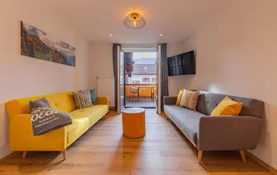 Ein Sitzbereich in der Unterkunft Mucklschlupf Ferienwohnung im Garmischer Zentrum