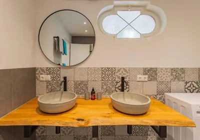 Ein Badezimmer in der Unterkunft Mucklschlupf Ferienwohnung im Garmischer Zentrum