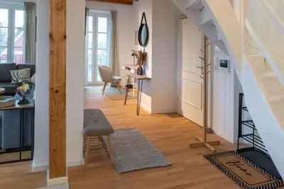 Ein Sitzbereich in der Unterkunft Ferienwohnung 