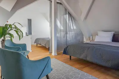 Ein Bett oder Betten in einem Zimmer der Unterkunft Ferienwohnung 