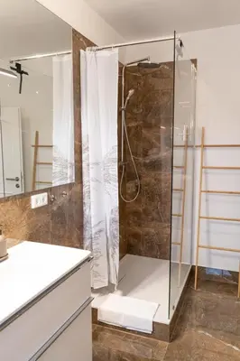 Ein Badezimmer in der Unterkunft Ferienwohnung 