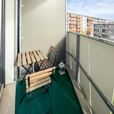 Ein Balkon oder eine Terrasse in der Unterkunft My Room Messe Munich Apartment