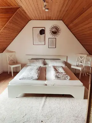 Ein Bett oder Betten in einem Zimmer der Unterkunft *TOP*+Allgäu*Familie*NETFLIX*mit Garten & *PS4*
