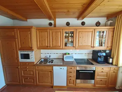 Küche/Küchenzeile in der Unterkunft Ferienwohnung Haindorfer Berg