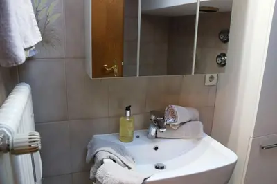 Ein Badezimmer in der Unterkunft Wohnung Bergtraum inmitten der Ammergauer Alpen