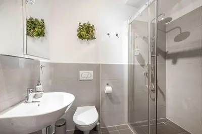 Ein Badezimmer in der Unterkunft Apartment close to Theresienwiese
