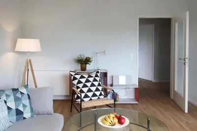 Ein Sitzbereich in der Unterkunft Ruheoase mit Bergblick im Zentrum Murnaus