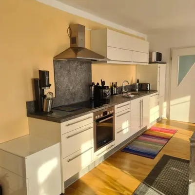 Küche/Küchenzeile in der Unterkunft Apartment „Am Südhang“