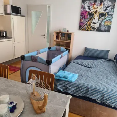 Ein Bett oder Betten in einem Zimmer der Unterkunft Apartment „Am Südhang“