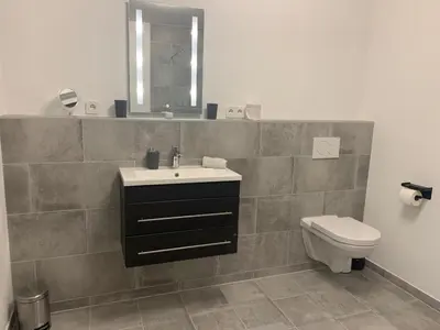 Ein Badezimmer in der Unterkunft Apartment „Am Südhang“