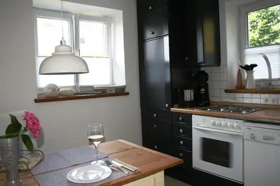 Küche/Küchenzeile in der Unterkunft Ferienwohnung am Herrnberg