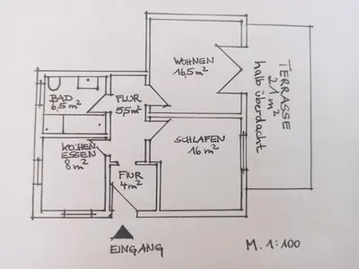 Grundriss der Unterkunft Ferienwohnung am Herrnberg