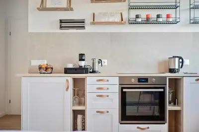 Küche/Küchenzeile in der Unterkunft Apartment am See