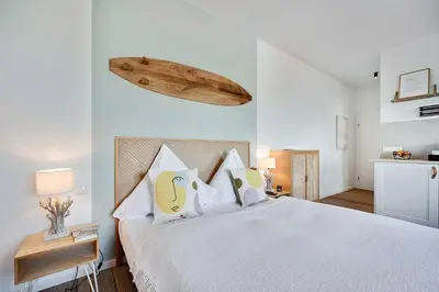 Ein Bett oder Betten in einem Zimmer der Unterkunft Apartment am See