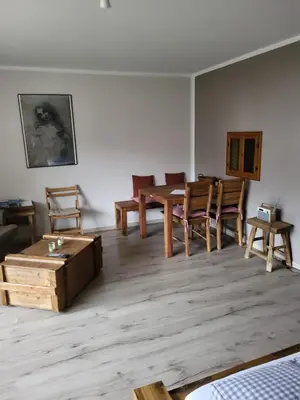 Ein Sitzbereich in der Unterkunft Bergkristall
