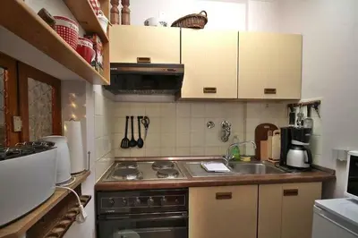Küche/Küchenzeile in der Unterkunft Bergkristall