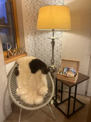 Ein Sitzbereich in der Unterkunft Ferienhaus Happyplace