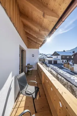 Ein Balkon oder eine Terrasse in der Unterkunft Alpenrose Ferienwohnungen