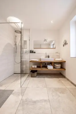 Ein Badezimmer in der Unterkunft Alpenrose Ferienwohnungen