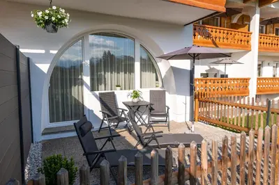 Ein Balkon oder eine Terrasse in der Unterkunft Wallgauer Hof