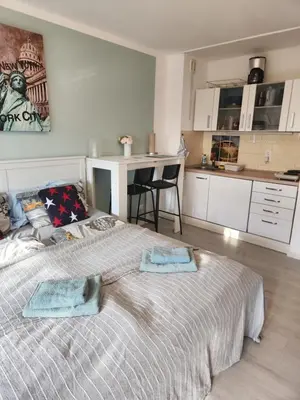 Küche/Küchenzeile in der Unterkunft Apartment Ferienwohnung modern nähe Altstadt Landshut
