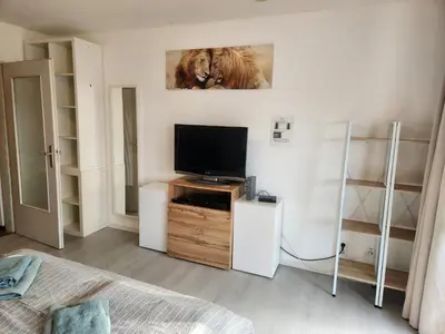TV/Unterhaltungsangebot in der Unterkunft Apartment Ferienwohnung modern nähe Altstadt Landshut