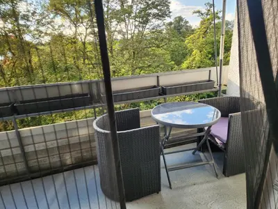 Ein Balkon oder eine Terrasse in der Unterkunft Apartment Ferienwohnung modern nähe Altstadt Landshut