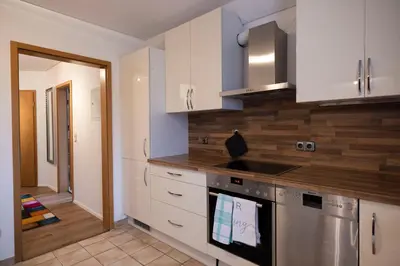 Küche/Küchenzeile in der Unterkunft Ferienwohnung Am Riedfeld