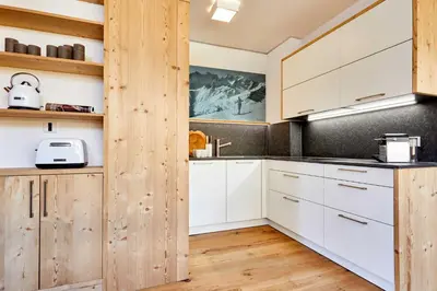 Küche/Küchenzeile in der Unterkunft Parkchalet