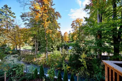 Ein Garten an der Unterkunft Parkchalet