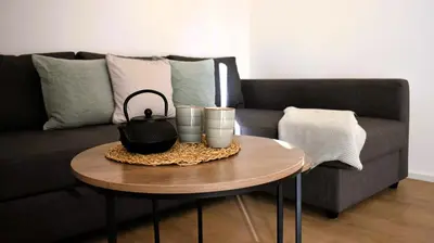 Ein Sitzbereich in der Unterkunft Ferienwohnung Menter