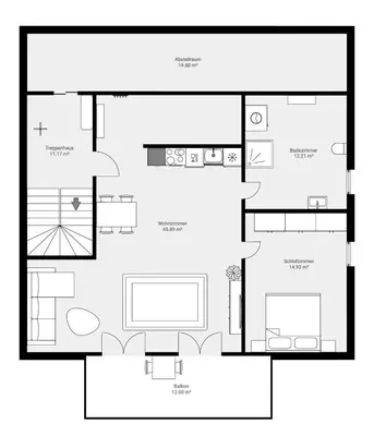 Grundriss der Unterkunft Ferienwohnung Menter