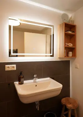 Ein Badezimmer in der Unterkunft Ferienwohnung in alter Brauerei
