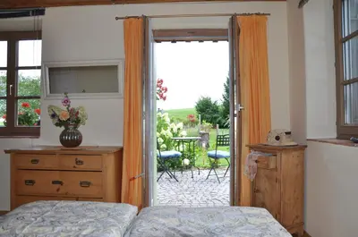 Ein Bett oder Betten in einem Zimmer der Unterkunft Kemnater Alm