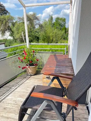 Ein Balkon oder eine Terrasse in der Unterkunft Dream Flat near the fair - Apartment in Augsburg bei der Messe