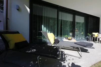 Ein Sitzbereich in der Unterkunft Parkresidenz