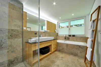 Ein Badezimmer in der Unterkunft Parkresidenz