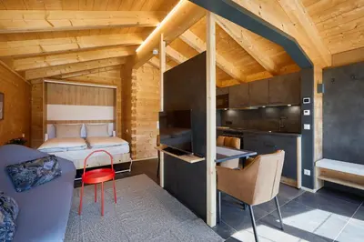 Ein Bett oder Betten in einem Zimmer der Unterkunft Achners Chalet am Forsthaus