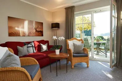 Ein Sitzbereich in der Unterkunft Ferienwohnung Ober
